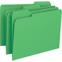Business Source 1/3 Tab File Folders Letter Green 100/box