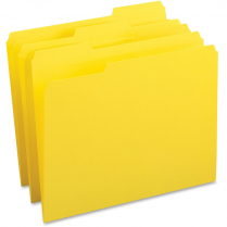 Business Source 1/3 Tab File Folders Letter Yellow 100/box