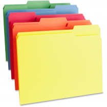 Business Source 1/3 Tab File Folders Letter Assorted Colours 100/box