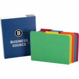 Business Source 1/3 Tab File Folders Letter Assorted Colours 100/box