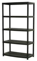 *Lightly Used* TuffStore Plastic Shelving 72"Hx36"Wx18"D 5 Shelves Black