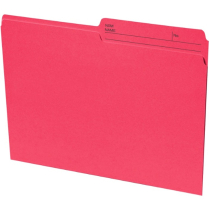 Continental Coloured Reversible File Folders Letter Red 100/box