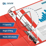Davis Group&reg; Essential D-Ring Binder 1" Red