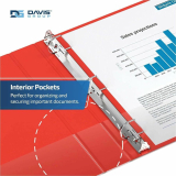 Davis Group&reg; Essential D-Ring Binder 1" Red