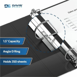 Davis Group&reg; Essential D-Ring Binder 1-1/2" Black