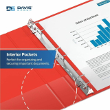 Davis Group&reg; Essential D-Ring Binder 1-1/2" Red