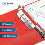 Davis Group&reg; Essential D-Ring Binder 1-1/2" Red