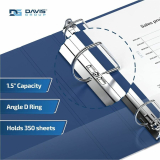 Davis Group&reg; Essential D-Ring Binder 1-1/2" Royal Blue