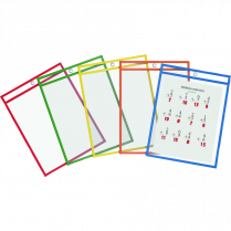 Davis Group QuickFit&reg; Educational Dry-Erase Pockets 9"x12" Assorted Colours 10/pkg