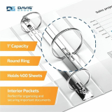 Davis Group QuickFit&reg; Junior View Binder 5-1/2"x8-1/2" Binder 1" White