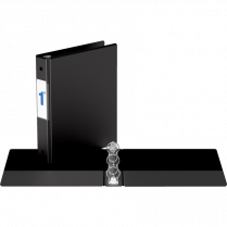 Davis Group&reg; Note Size Round Ring Binder 8-1/2x5-1/2" - 1" Capacity Black