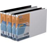 Davis Group Deluxe QuickFit&reg; Heavy Duty Spreadsheet View D-Ring Binders 1" White