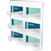 Deflecto&reg; Wall Mount Business Card Holder 6 Compartments