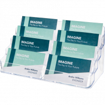 Deflecto&reg; Business Card Holder 8 Compartments Clear