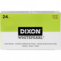 Dixon&reg; White Pearl&reg; Latex Free Vinyl Erasers Medium 24/box