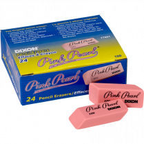 Dixon&reg; Pink Pearl&reg; Erasers Medium 24/box