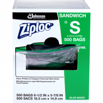 Ziploc&reg; Sandwich Bags Small 6-1/2"x5-7/8" 500/box