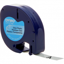 DYMO&reg; LetraTag&reg; Replacement Tape 1/2" Black on Clear
