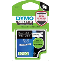 DYMO&reg; D1&trade; Durable Polyester Replacement Tapes 1/2" Black on White