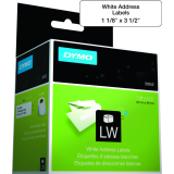 DYMO&reg; LabelWriter&reg; Standard Address Labels 1-1/8"x3-1/2" White 350 labels per roll 2 rolls/box