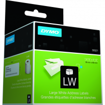 DYMO&reg; LabelWriter&reg; Large Address Labels 1-2/5"x3-1/2" White 260 Labels 2 rolls/box