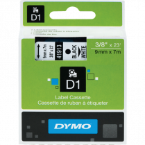 DYMO&reg; D1&trade; Polyester Replacement Tape 3/8" Black on White