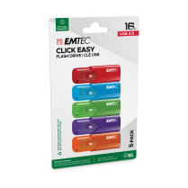Emtec Click Easy Flash Drive USB Drive 16GB 5/pkg