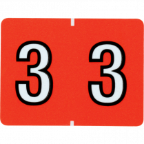 Pendaflex&reg; Numeric Labels #3 Dark Orange 500/box