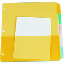 Oxford&reg; Poly Insertable Tab Dividers w/Pockets 5-Tabs Colours