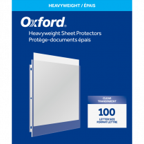 Oxford&reg; Sheet Protectors  3mil Heavyweight Letter Clear 100/box