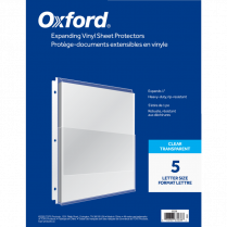 Oxford&reg; Expandable Pocket Page Protectors 5.5 mil Letter 5/pkg