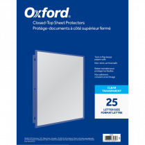 Oxford&reg; Closed-Top Page Protectors Letter 25/pkg