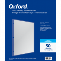 Oxford&reg; Side Load Sheet Protectors Vinyl 4 mil  Letter 50/box