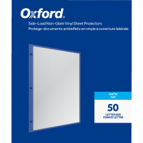 Oxford&reg; Side Load Sheet Protectors Vinyl 4 mil Letter 50/box