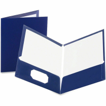 Oxford&reg; Showfolio&trade; Laminated Twin Pocket Portfolios Dark Blue 25/box