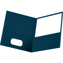 Oxford&reg; Twin Pocket Portfolios Dark Blue SINGLE