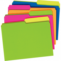 Pendaflex&reg; Twisted Glow Reversible File Folders Letter Assorted Neon Colours 24/pkg