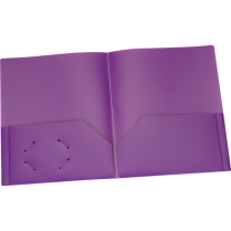 Oxford&reg; Two Pocket Poly Portfolio Letter Purple