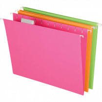 Pendaflex&reg; Glow Hanging Folders Letter Assorted Neon Colours 12/pkg