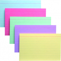 Oxford&reg; Coloured Index Cards Ruled 4"x6" Assorted Colours 10/pkg