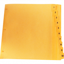 Oxford&reg; Printed Tab Index Dividers 1-10 Buff
