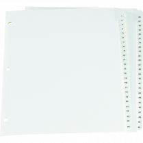 Oxford&reg; Numerical Tab Index Dividers 1-50 White