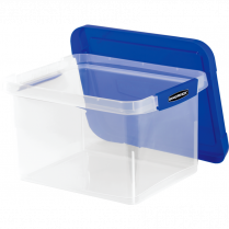Bankers Box&reg; Heavy-Duty Plastic Bin 29 L Clear/Blue