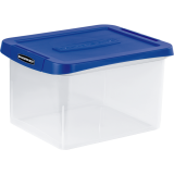 Bankers Box&reg; Heavy-Duty Plastic Bin 29 L Clear/Blue