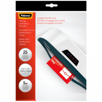 Fellowes&reg; Laminating Pouches Luggage Tag with Loop 25/pkg