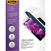 Fellowes&reg; SuperQuick&trade;  Laminating Pouches Letter 3 mil 100/pkg