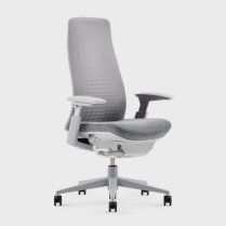 Haworth Fern Silvery Leaf Office Chair Grey Mesh Back w/Lumbar Support