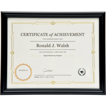 St. James&reg; Certificate Frame 11"x8-1/2" Milano Glossy Black