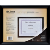St. James&reg; Certificate Frame 11"x8-1/2" Milano Glossy Black