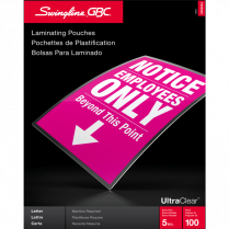 GBC&reg; Ultra Clear&trade; Laminating Film Pouches 9"x11-1/2" Letter 100/box